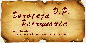 Doroteja Petrunović vizit kartica